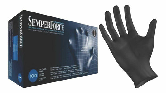 Semperfroce Large Black Nitrile Gloves